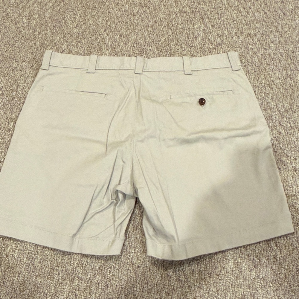 J. Crew flat front light khaki Shorts, 34”x7”, like new - Picture 4 of 4